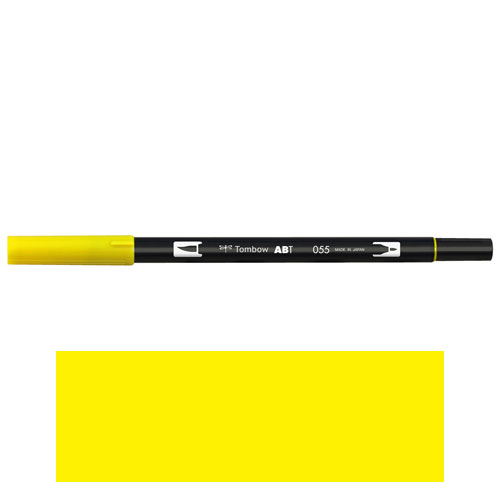 【トンボ鉛筆】ＡＢＴ　デュアルブラッシュペン　水彩　マーカー　カラーペン　ツインタイプ　DUALBRUSH　単色（プロセスイエロー） １本/AB-T055