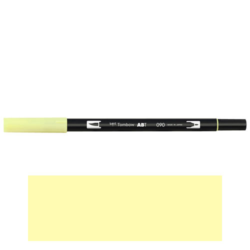【トンボ鉛筆】ＡＢＴ　デュアルブラッシュペン　水彩　マーカー　カラーペン　ツインタイプ　DUALBRUSH　単色（ベビーイエロー） １本/AB-T090