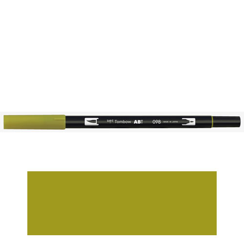 【トンボ鉛筆】ＡＢＴ　デュアルブラッシュペン　水彩　マーカー　カラーペン　ツインタイプ　DUALBRUSH　単色（アボカド） １本/AB-T098