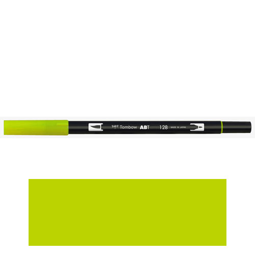 【トンボ鉛筆】ＡＢＴ　デュアルブラッシュペン　水彩　マーカー　カラーペン　ツインタイプ　DUALBRUSH　単色（シャトルーズ） １本/AB-T133