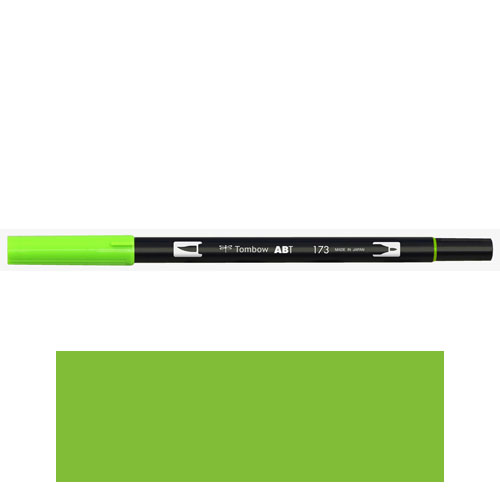 【トンボ鉛筆】ＡＢＴ　デュアルブラッシュペン　水彩　マーカー　カラーペン　ツインタイプ　DUALBRUSH　単色（ウィローグリーン） １本/AB-T173