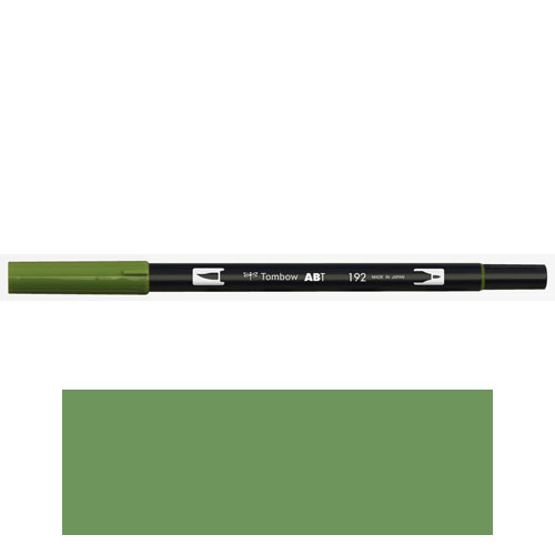 【トンボ鉛筆】ＡＢＴ　デュアルブラッシュペン　水彩　マーカー　カラーペン　ツインタイプ　DUALBRUSH　単色（アスパラガス ） １本/AB-T192