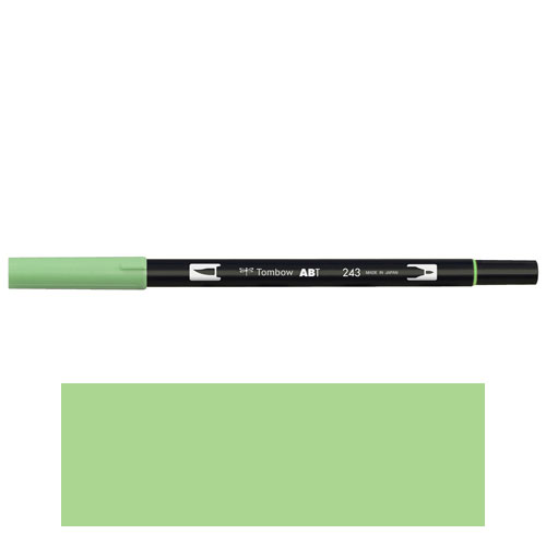 【トンボ鉛筆】ＡＢＴ　デュアルブラッシュペン　水彩　マーカー　カラーペン　ツインタイプ　DUALBRUSH　単色（ミント） １本/AB-T243