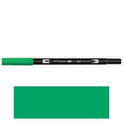 【トンボ鉛筆】ＡＢＴ　デュアルブラッシュペン　水彩　マーカー　カラーペン　ツインタイプ　DUALBRUSH　単色（サップグリーン） １本/AB-T245