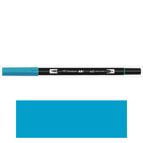 【トンボ鉛筆】ＡＢＴ　デュアルブラッシュペン　水彩　マーカー　カラーペン　ツインタイプ　DUALBRUSH　単色（ターコイズ） １本/AB-T443