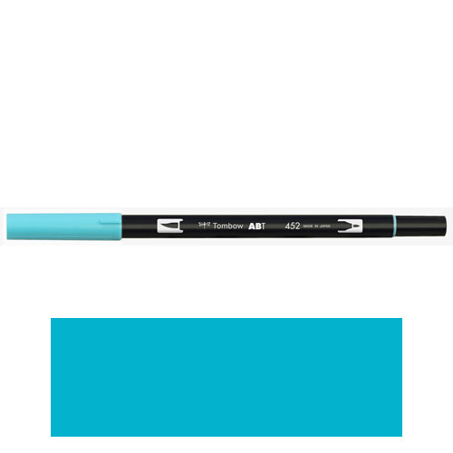 【トンボ鉛筆】ＡＢＴ　デュアルブラッシュペン　水彩　マーカー　カラーペン　ツインタイプ　DUALBRUSH　単色（プロセスブルー） １本/AB-T452