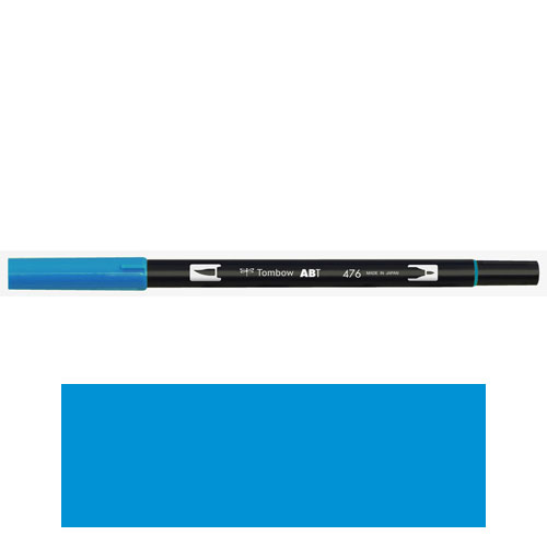 【トンボ鉛筆】ＡＢＴ　デュアルブラッシュペン　水彩　マーカー　カラーペン　ツインタイプ　DUALBRUSH　単色（シアン） １本/AB-T476
