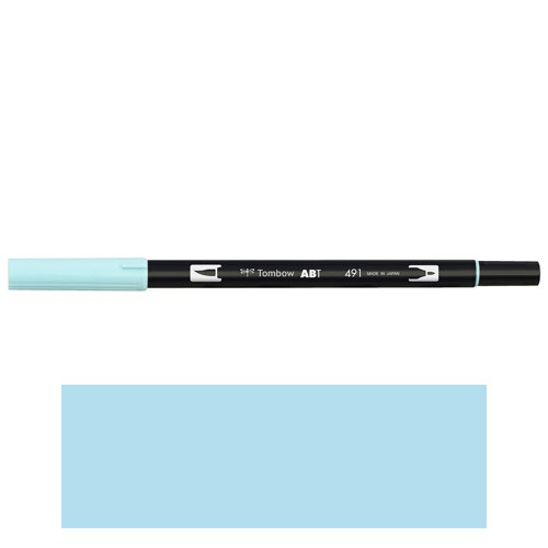 【トンボ鉛筆】ＡＢＴ　デュアルブラッシュペン　水彩　マーカー　カラーペン　ツインタイプ　DUALBRUSH　単色（グレイシャーブルー） １本/AB-T491