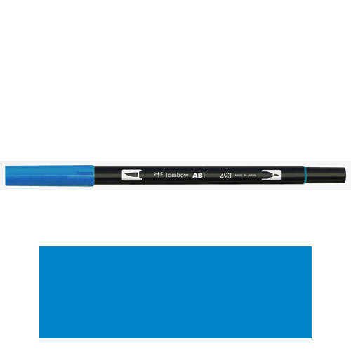 【トンボ鉛筆】ＡＢＴ　デュアルブラッシュペン　水彩　マーカー　カラーペン　ツインタイプ　DUALBRUSH　単色（リフレックスブルー） １本/AB-T493