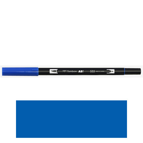 【トンボ鉛筆】ＡＢＴ　デュアルブラッシュペン　水彩　マーカー　カラーペン　ツインタイプ　DUALBRUSH　単色（ウルトラマリン ） １本/AB-T555