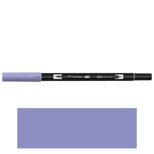 【トンボ鉛筆】ＡＢＴ　デュアルブラッシュペン　水彩　マーカー　カラーペン　ツインタイプ　DUALBRUSH　単色（ペリウィンクル） １本/AB-T603