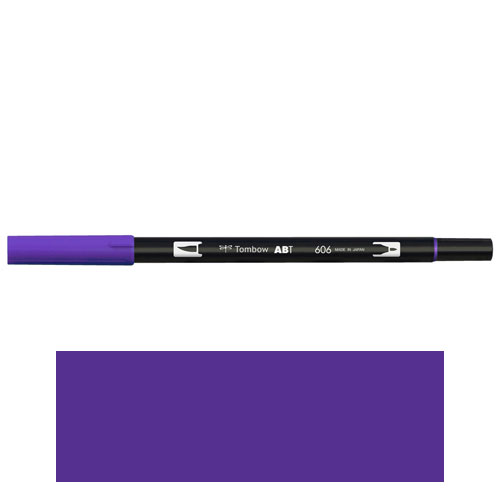 【トンボ鉛筆】ＡＢＴ　デュアルブラッシュペン　水彩　マーカー　カラーペン　ツインタイプ　DUALBRUSH　単色（バイオレット ） １本/AB-T606