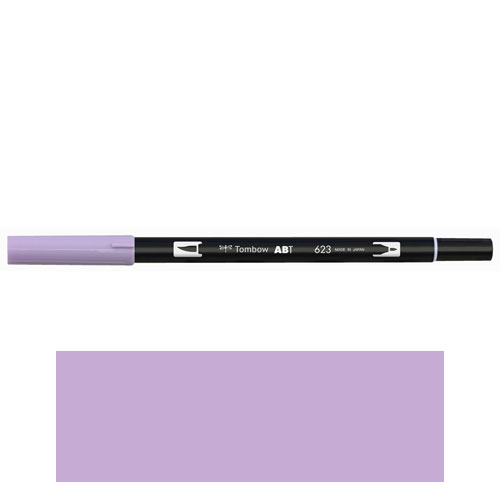【トンボ鉛筆】ＡＢＴ　デュアルブラッシュペン　水彩　マーカー　カラーペン　ツインタイプ　DUALBRUSH　単色（パープルセージ） １本/AB-T623
