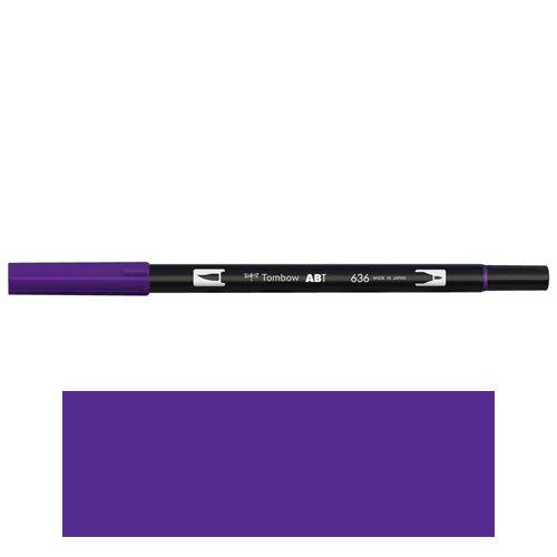 【トンボ鉛筆】ＡＢＴ　デュアルブラッシュペン　水彩　マーカー　カラーペン　ツインタイプ　DUALBRUSH　単色（インペリアルパープル） １本/AB-T636
