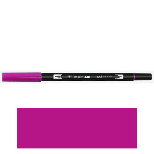 【トンボ鉛筆】ＡＢＴ　デュアルブラッシュペン　水彩　マーカー　カラーペン　ツインタイプ　DUALBRUSH　単色（パープル） １本/AB-T665
