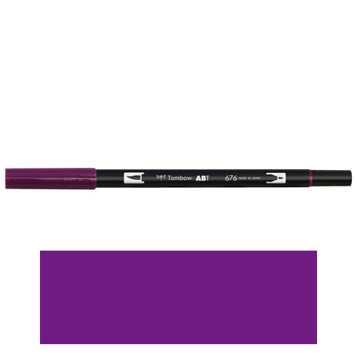 【トンボ鉛筆】ＡＢＴ　デュアルブラッシュペン　水彩　マーカー　カラーペン　ツインタイプ　DUALBRUSH　単色（ロイヤルパープル） １本/AB-T676