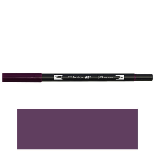 【トンボ鉛筆】ＡＢＴ　デュアルブラッシュペン　水彩　マーカー　カラーペン　ツインタイプ　DUALBRUSH　単色（ダークプラム） １本/AB-T679
