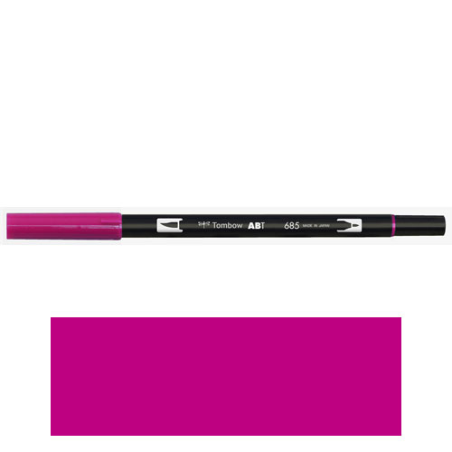 【トンボ鉛筆】ＡＢＴ　デュアルブラッシュペン　水彩　マーカー　カラーペン　ツインタイプ　DUALBRUSH　単色（ディープマジェンタ） １本/AB-T685