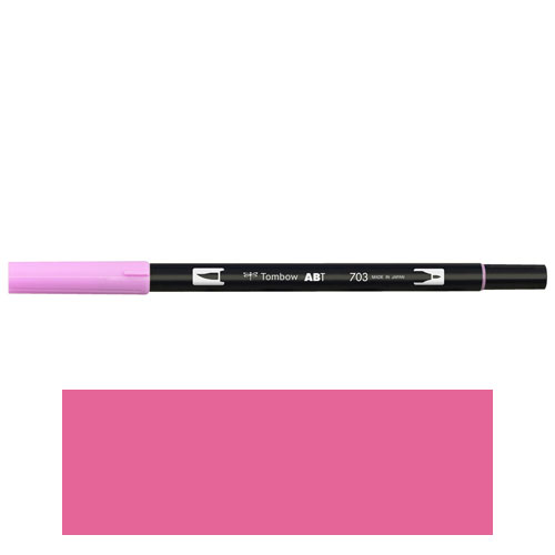 【トンボ鉛筆】ＡＢＴ　デュアルブラッシュペン　水彩　マーカー　カラーペン　ツインタイプ　DUALBRUSH　単色（ピンクローズ） １本/AB-T703