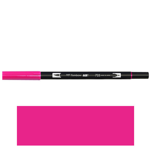 【トンボ鉛筆】ＡＢＴ　デュアルブラッシュペン　水彩　マーカー　カラーペン　ツインタイプ　DUALBRUSH　単色（ローダミンレッド） １本/AB-T725
