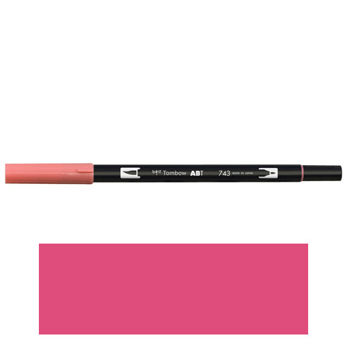 【トンボ鉛筆】ＡＢＴ　デュアルブラッシュペン　水彩　マーカー　カラーペン　ツインタイプ　DUALBRUSH　単色（ホットピンク） １本/AB-T743