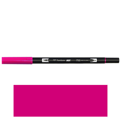 【トンボ鉛筆】ＡＢＴ　デュアルブラッシュペン　水彩　マーカー　カラーペン　ツインタイプ　DUALBRUSH　単色（ルビンレッド） １本/AB-T755