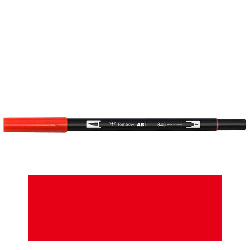 【トンボ鉛筆】ＡＢＴ　デュアルブラッシュペン　水彩　マーカー　カラーペン　ツインタイプ　DUALBRUSH　単色（カーマイン） １本/AB-T845