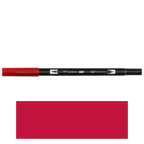 【トンボ鉛筆】ＡＢＴ　デュアルブラッシュペン　水彩　マーカー　カラーペン　ツインタイプ　DUALBRUSH　単色（クリムゾン） １本/AB-T847