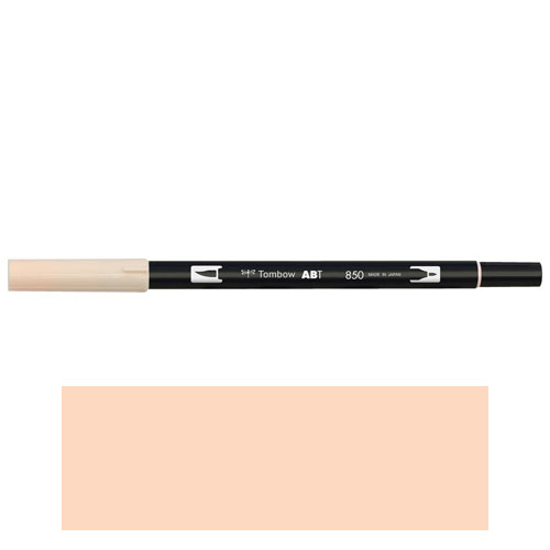 【トンボ鉛筆】ＡＢＴ　デュアルブラッシュペン　水彩　マーカー　カラーペン　ツインタイプ　DUALBRUSH　単色（フレッシュ） １本/AB-T850