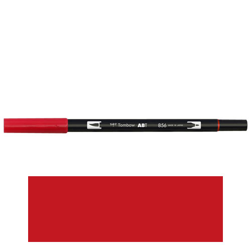 【トンボ鉛筆】ＡＢＴ　デュアルブラッシュペン　水彩　マーカー　カラーペン　ツインタイプ　DUALBRUSH　単色（チャイニーズレッド） １本/AB-T856