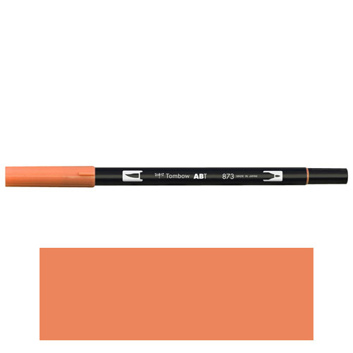 【トンボ鉛筆】ＡＢＴ　デュアルブラッシュペン　水彩　マーカー　カラーペン　ツインタイプ　DUALBRUSH　単色（コーラル） １本/AB-T873