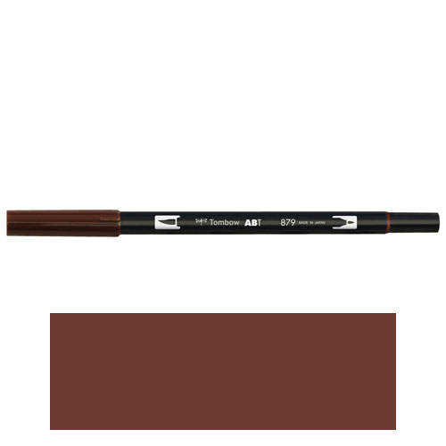【トンボ鉛筆】ＡＢＴ　デュアルブラッシュペン　水彩　マーカー　カラーペン　ツインタイプ　DUALBRUSH　単色（ ブラウン） １本/AB-T879
