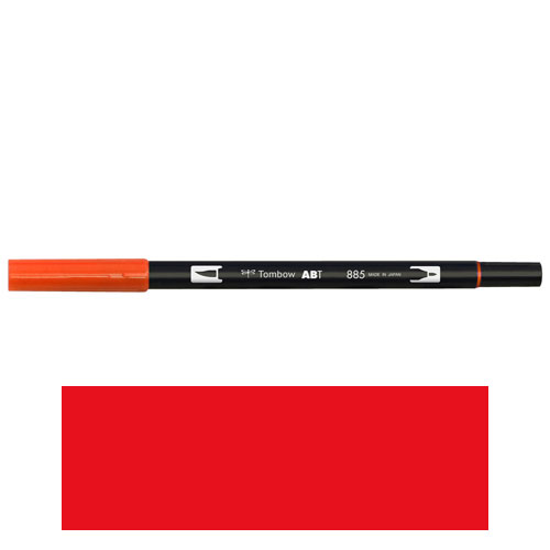 【トンボ鉛筆】ＡＢＴ　デュアルブラッシュペン　水彩　マーカー　カラーペン　ツインタイプ　DUALBRUSH　単色（ウォームレッド） １本/AB-T885