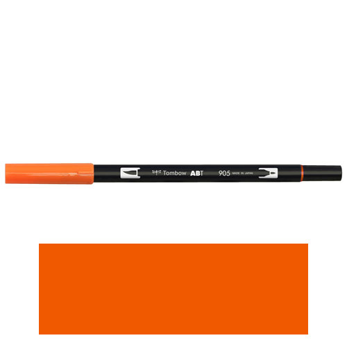 【トンボ鉛筆】ＡＢＴ　デュアルブラッシュペン　水彩　マーカー　カラーペン　ツインタイプ　DUALBRUSH　単色（レッド） １本/AB-T905