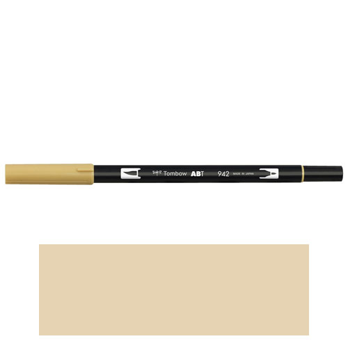 【トンボ鉛筆】ＡＢＴ　デュアルブラッシュペン　水彩　マーカー　カラーペン　ツインタイプ　DUALBRUSH　単色（タン） １本/AB-T942