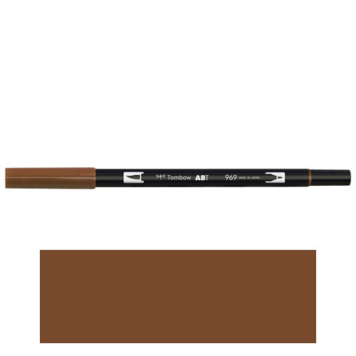 【トンボ鉛筆】ＡＢＴ　デュアルブラッシュペン　水彩　マーカー　カラーペン　ツインタイプ　DUALBRUSH　単色（チョコレート） １本/AB-T969