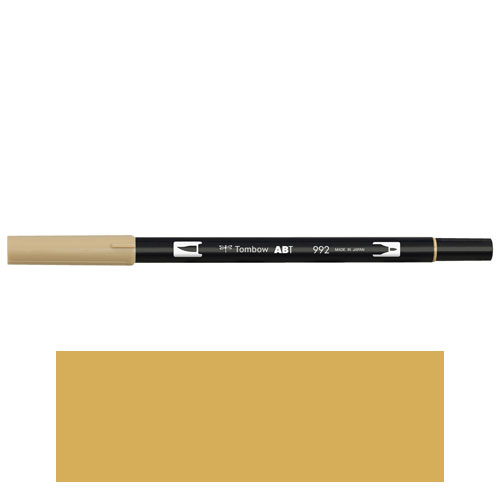 【トンボ鉛筆】ＡＢＴ　デュアルブラッシュペン　水彩　マーカー　カラーペン　ツインタイプ　DUALBRUSH　単色（サンド） １本/AB-T992
