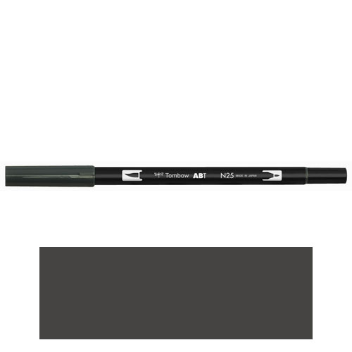 【トンボ鉛筆】ＡＢＴ　デュアルブラッシュペン　水彩　マーカー　カラーペン　ツインタイプ　DUALBRUSH　単色（ランプブラック） １本/AB-TN25