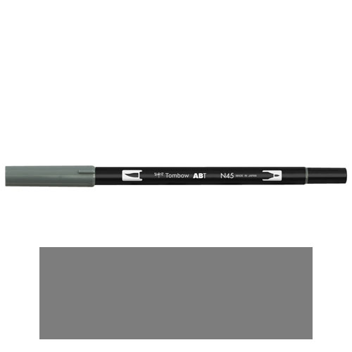 【トンボ鉛筆】ＡＢＴ　デュアルブラッシュペン　水彩　マーカー　カラーペン　ツインタイプ　DUALBRUSH　単色（クールグレー10） １本/AB-TN45