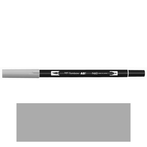 【トンボ鉛筆】ＡＢＴ　デュアルブラッシュペン　水彩　マーカー　カラーペン　ツインタイプ　DUALBRUSH　単色（クールグレー6） １本/AB-TN60