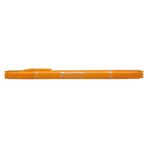 【トンボ鉛筆】水性サインペン　プレイカラーＫ　ツインタイプ　0.3＋0.8ｍｍ　やまぶきいろ １本/WS-PK04