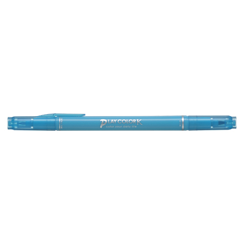 【トンボ鉛筆】水性サインペン　プレイカラーＫ　ツインタイプ　0.3＋0.8ｍｍ　みずいろ １本/WS-PK13
