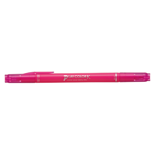 【トンボ鉛筆】水性サインペン　プレイカラーＫ　ツインタイプ　0.3＋0.8ｍｍ　ももいろ １本/WS-PK22