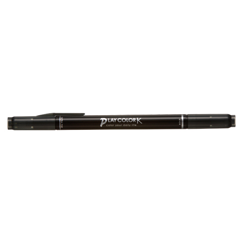 【トンボ鉛筆】水性サインペン　プレイカラーＫ　ツインタイプ　0.3＋0.8ｍｍ　くろ １本/WS-PK33