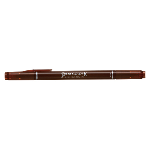 【トンボ鉛筆】水性サインペン　プレイカラーＫ　ツインタイプ　0.3＋0.8ｍｍ　ショコラ １本/WS-PK41