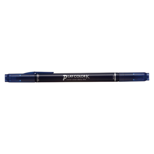 【トンボ鉛筆】水性サインペン　プレイカラーＫ　ツインタイプ　0.3＋0.8ｍｍ　ネイビー １本/WS-PK42
