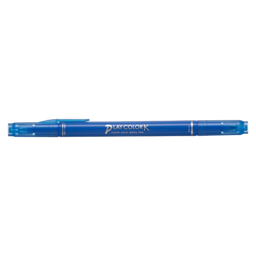 【トンボ鉛筆】水性サインペン　プレイカラーＫ　ツインタイプ　0.3＋0.8ｍｍ　フレンチブルー １本/WS-PK45