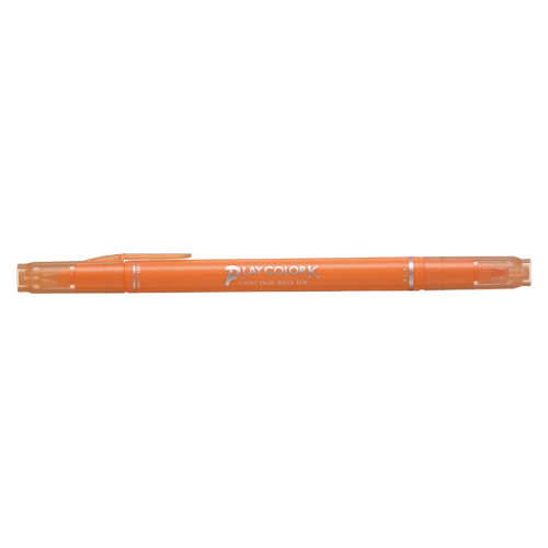 【トンボ鉛筆】水性サインペン　プレイカラーＫ　ツインタイプ　0.3＋0.8ｍｍ　ハニーオレンジ １本/WS-PK48