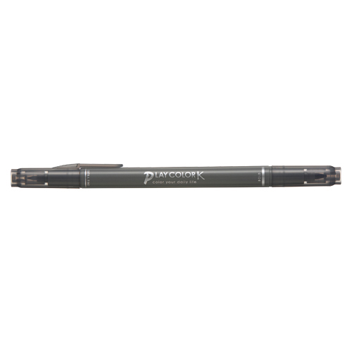 【トンボ鉛筆】水性サインペン　プレイカラーＫ　ツインタイプ　0.3＋0.8ｍｍ　はいいろ １本/WS-PK49