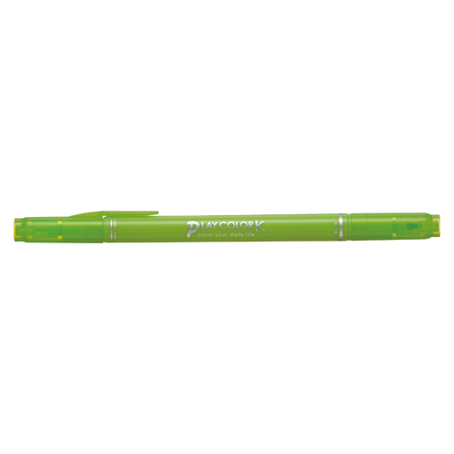 【トンボ鉛筆】水性サインペン　プレイカラーＫ　ツインタイプ　0.3＋0.8ｍｍ　ライムグリーン １本/WS-PK50